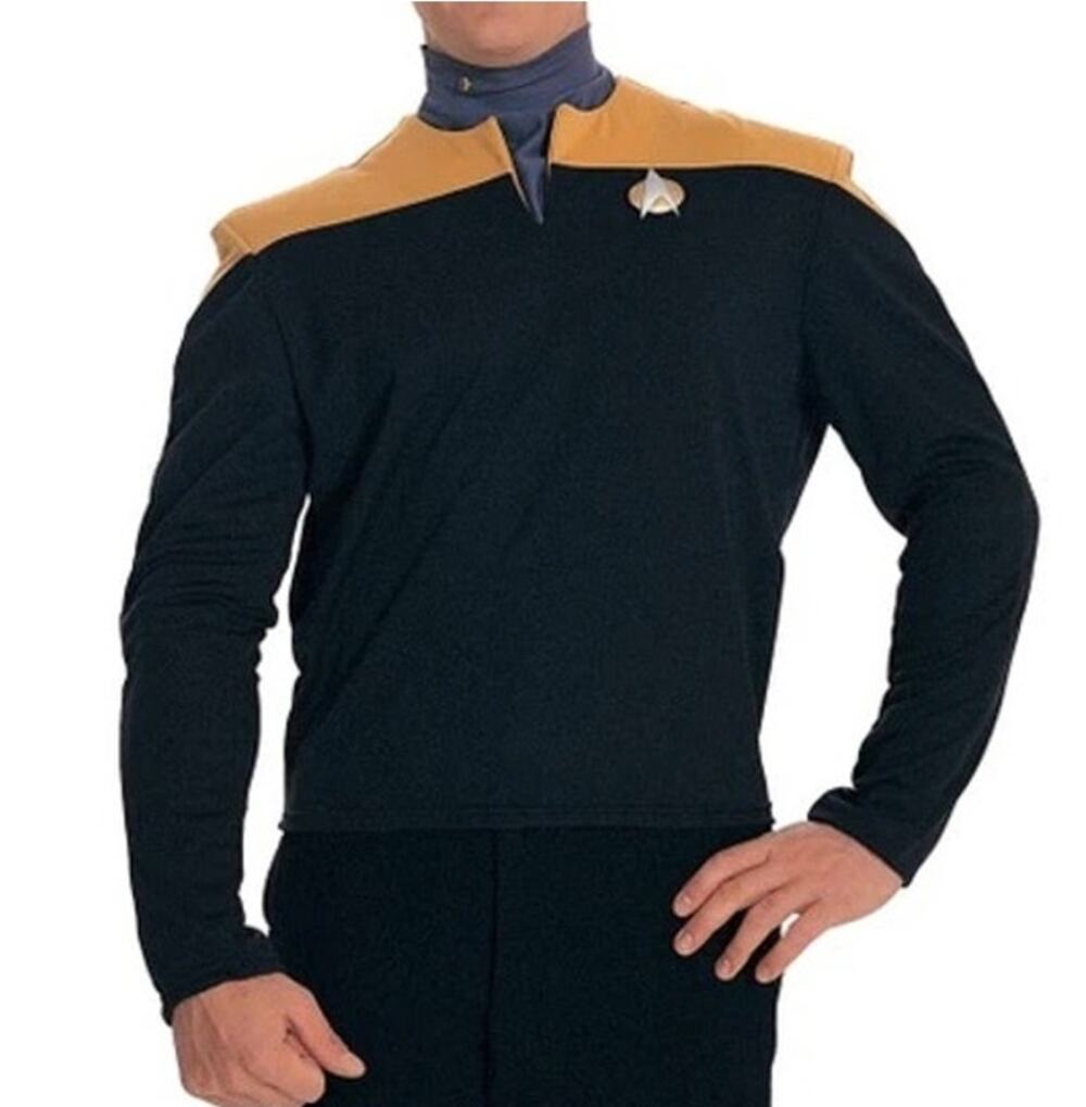 Star Trek Deep Space Nine Costume Shirt Gold Black Uniform Rubies Medium
